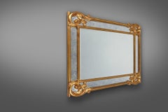 Mirror in Resin with Golden Ornaments and Smoked Mirror Glass Panels, Belgium