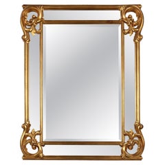 Mirror in Resin with Golden Ornaments and Smoked Mirror Glass Panels, Belgium
