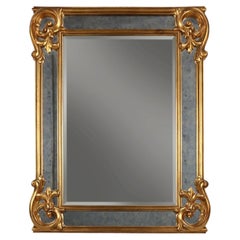 Mirror in Resin with Golden Ornaments and Smoked Mirror Glass Panels, Belgium