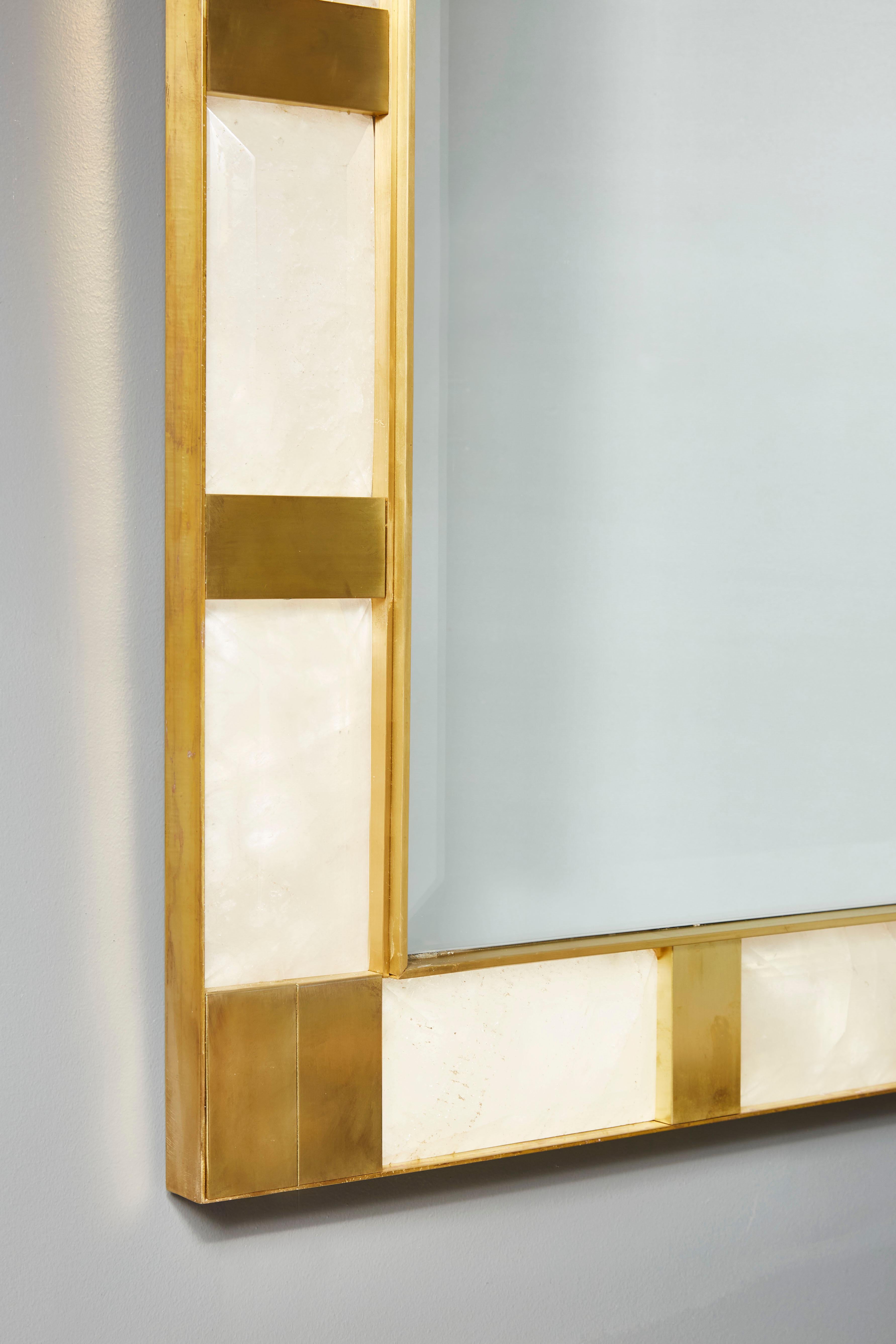 Mid-Century Modern Mirror in Rock Crystal by Studio Glustin