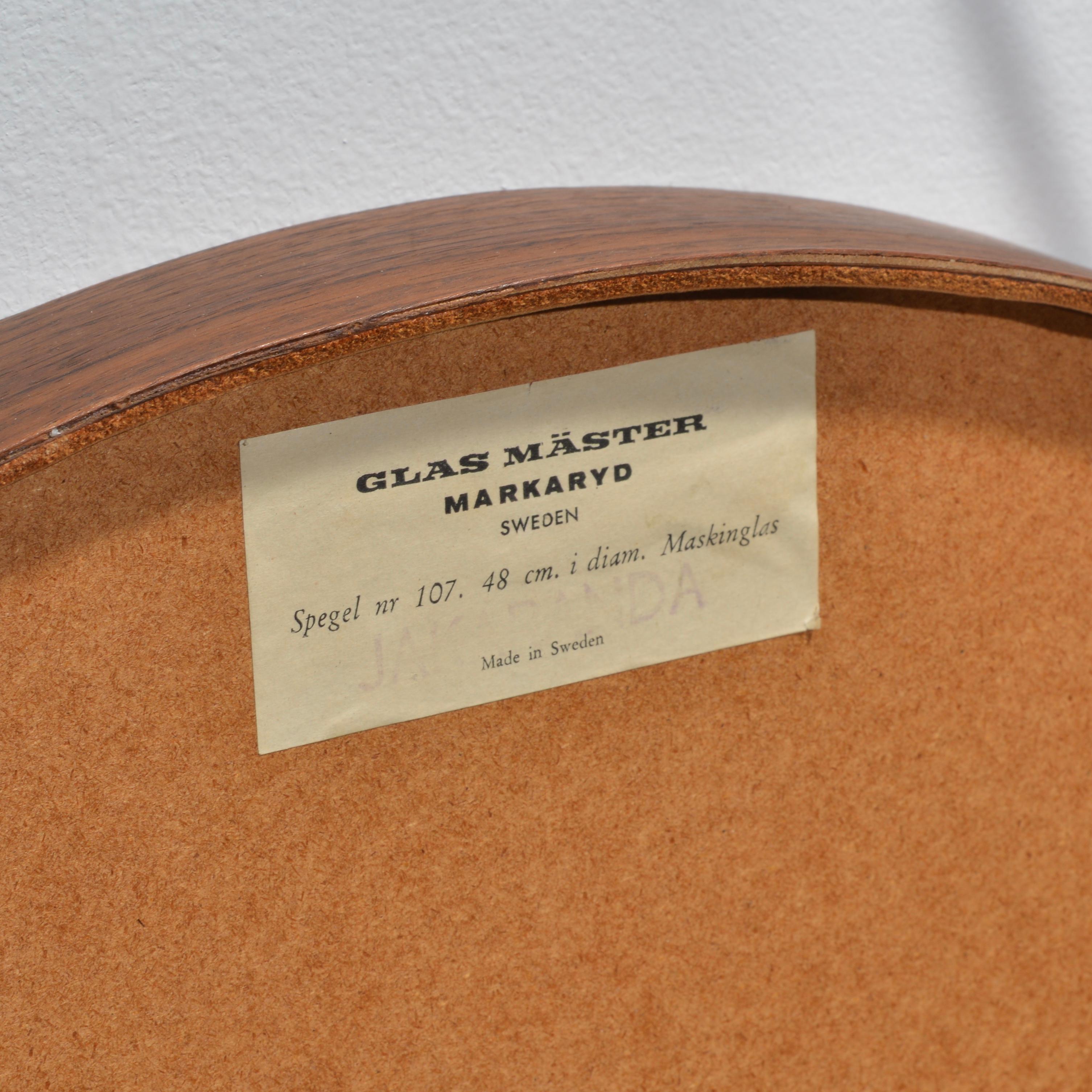 Mirror in Rosewood and Leather by Uno & Osten Kristiansson for Glas Mäster  For Sale 4