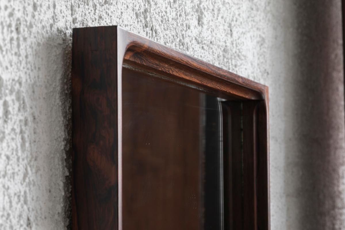 Mirror in Rosewood by Glasmäster Markaryd, Sweden, 1960s 4