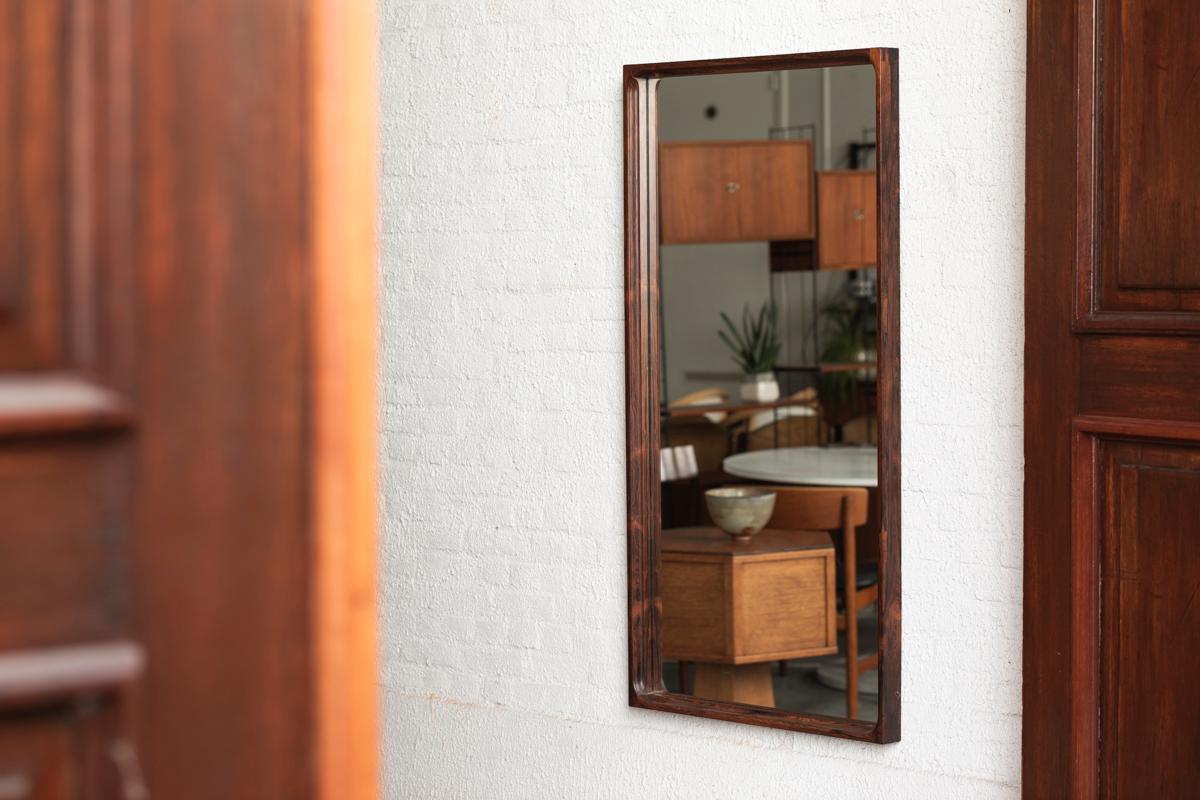 Scandinavian Modern Mirror in Rosewood by Glasmäster Markaryd, Sweden, 1960s