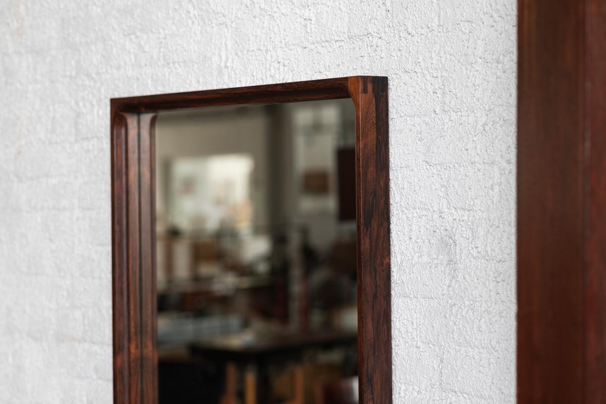 Swedish Mirror in Rosewood by Glasmäster Markaryd, Sweden, 1960s