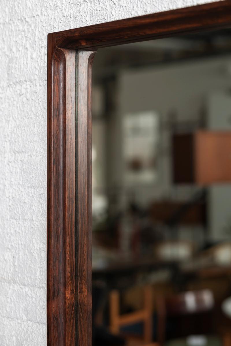 Mid-20th Century Mirror in Rosewood by Glasmäster Markaryd, Sweden, 1960s