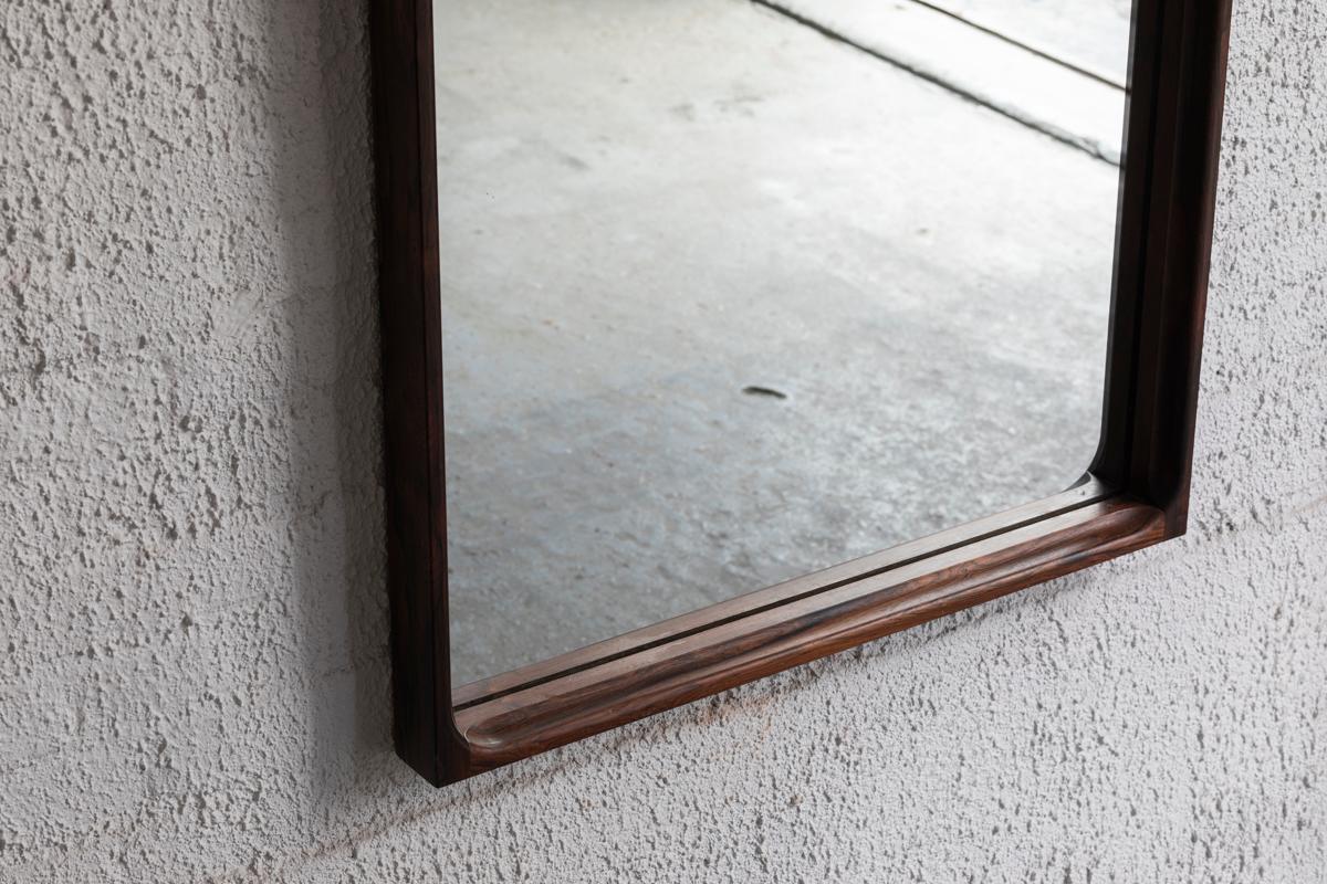 Glass Mirror in Rosewood by Glasmäster Markaryd, Sweden, 1960s