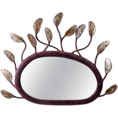 Mirror in Solid Carton with in Inlaid of Mother-of-Pearl