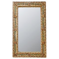 Mirror in stucco and colored stones in the style of Creaciones Gobesso, Italy
