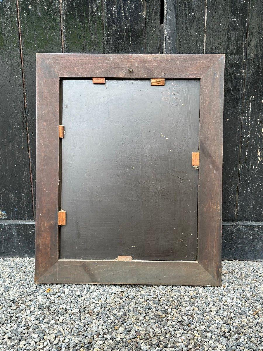 20th Century Mirror In Tortoise Shell And Curly Black Wood In The Style Of Antwerp Frames For Sale