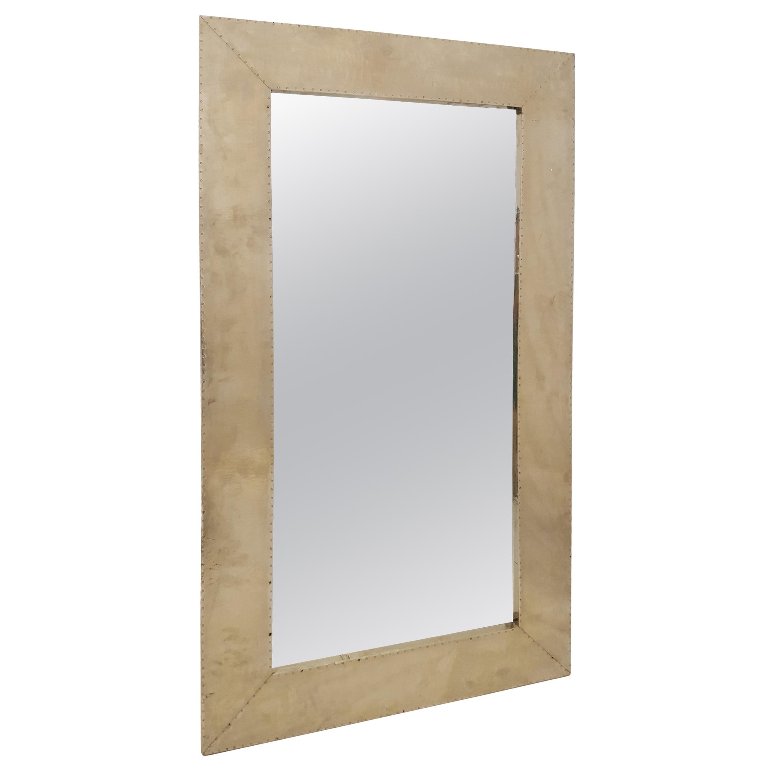 Plain Mirror Frame Metal Clad Over MDF by Stephanie Odegard For Sale