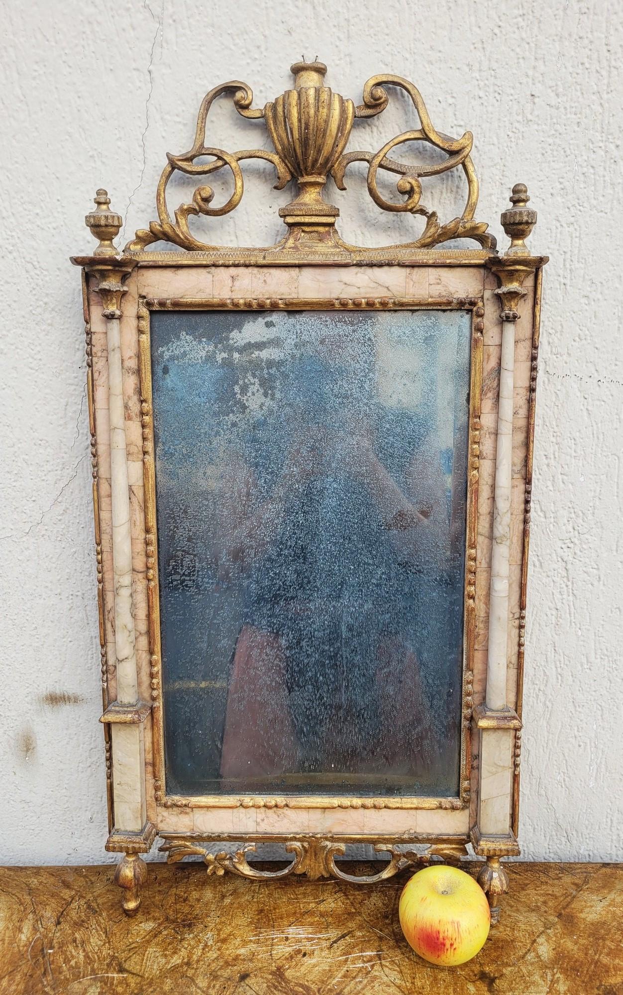 Mirror In Wood And Marble, Italy 19th Century For Sale 9