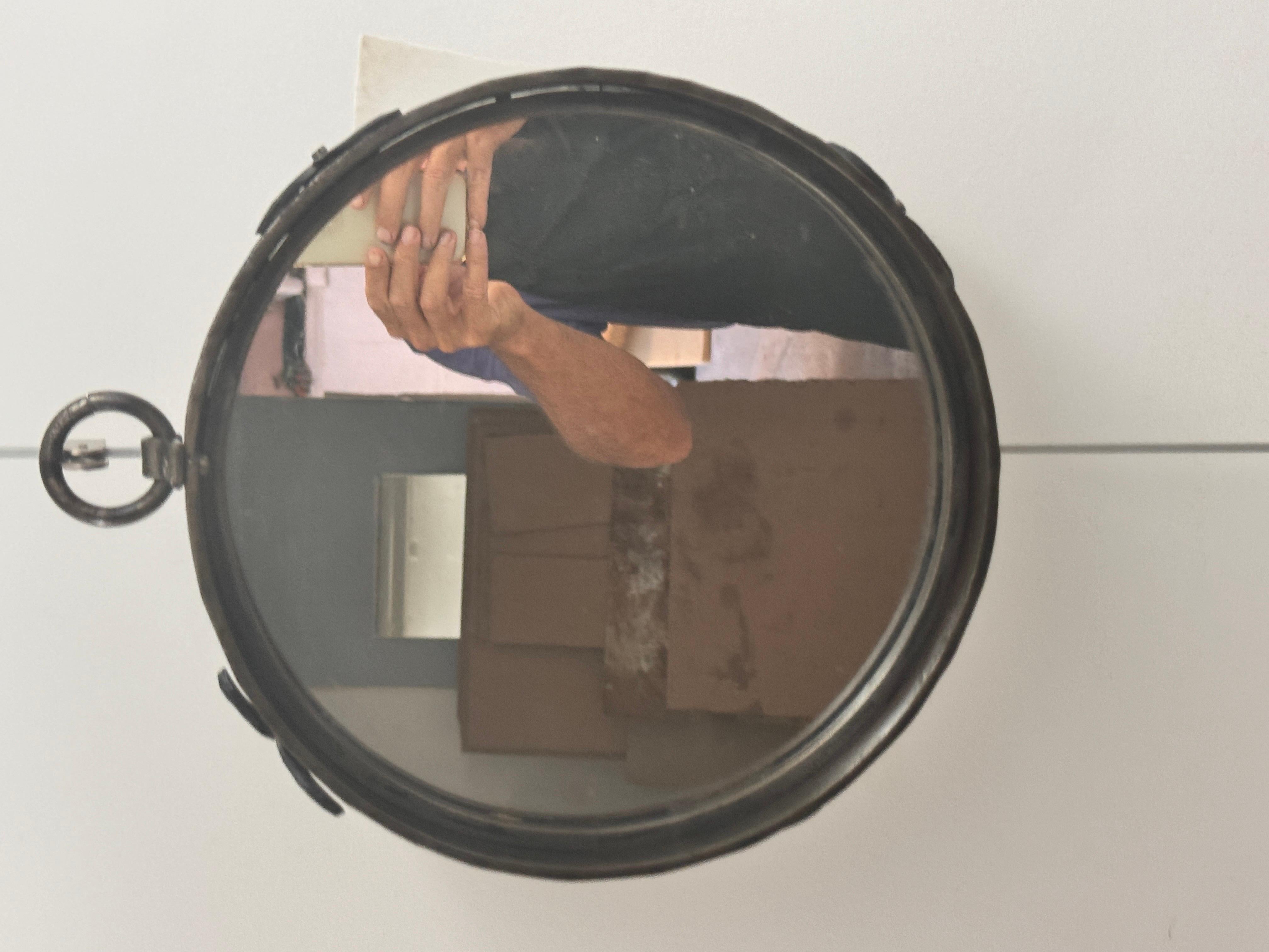 Mid-Century Modern Miroir en fer forgé dans le style des vieux châteaux 20ème siècle en vente