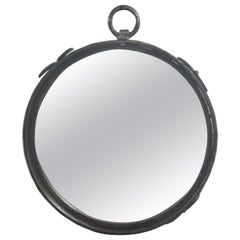 Miroir en fer forgé dans le style des vieux châteaux 20ème siècle