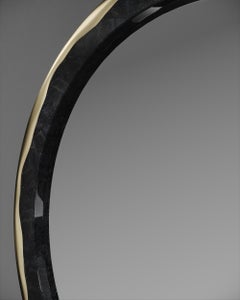 Mirror Inlaid in Shell with a Bronze-Patina Brass Frame by R&Y Augousti