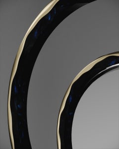 Mirror Inlaid in Shell with a Bronze-Patina Brass Frame by R&Y Augousti
