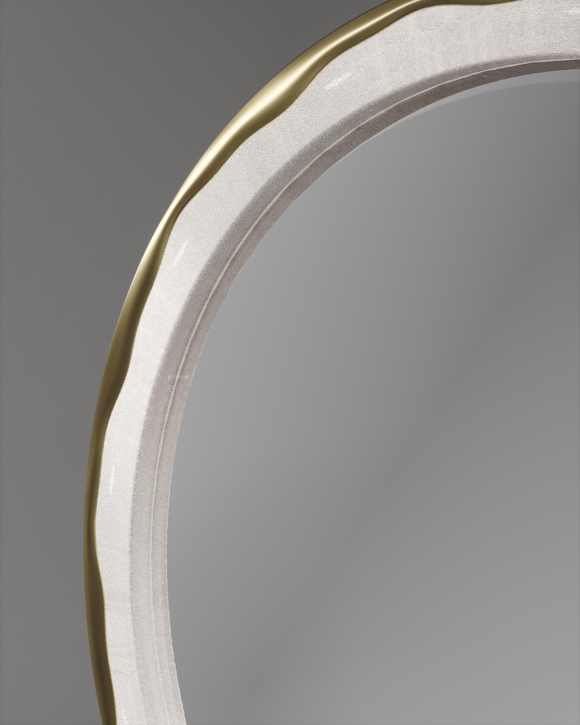 Mirror Inlaid in Shell with a Bronze-Patina Brass Frame by R&Y Augousti For Sale 1