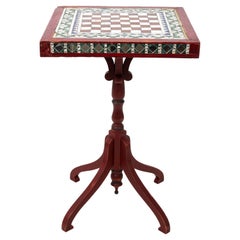 Mirror Inlaid Square Top Side Table