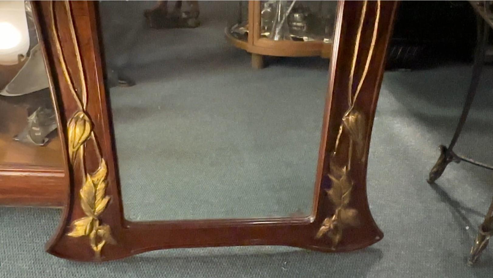 Spiegel Jugendstil, Art Nouveau, Liberty, Frankreich, Materialien: Holz und Spiegel im Angebot 5