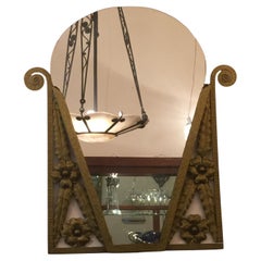 Mirror Jugendstil, Art Nouveau, Liberty, France, Materials: wood and mirror
