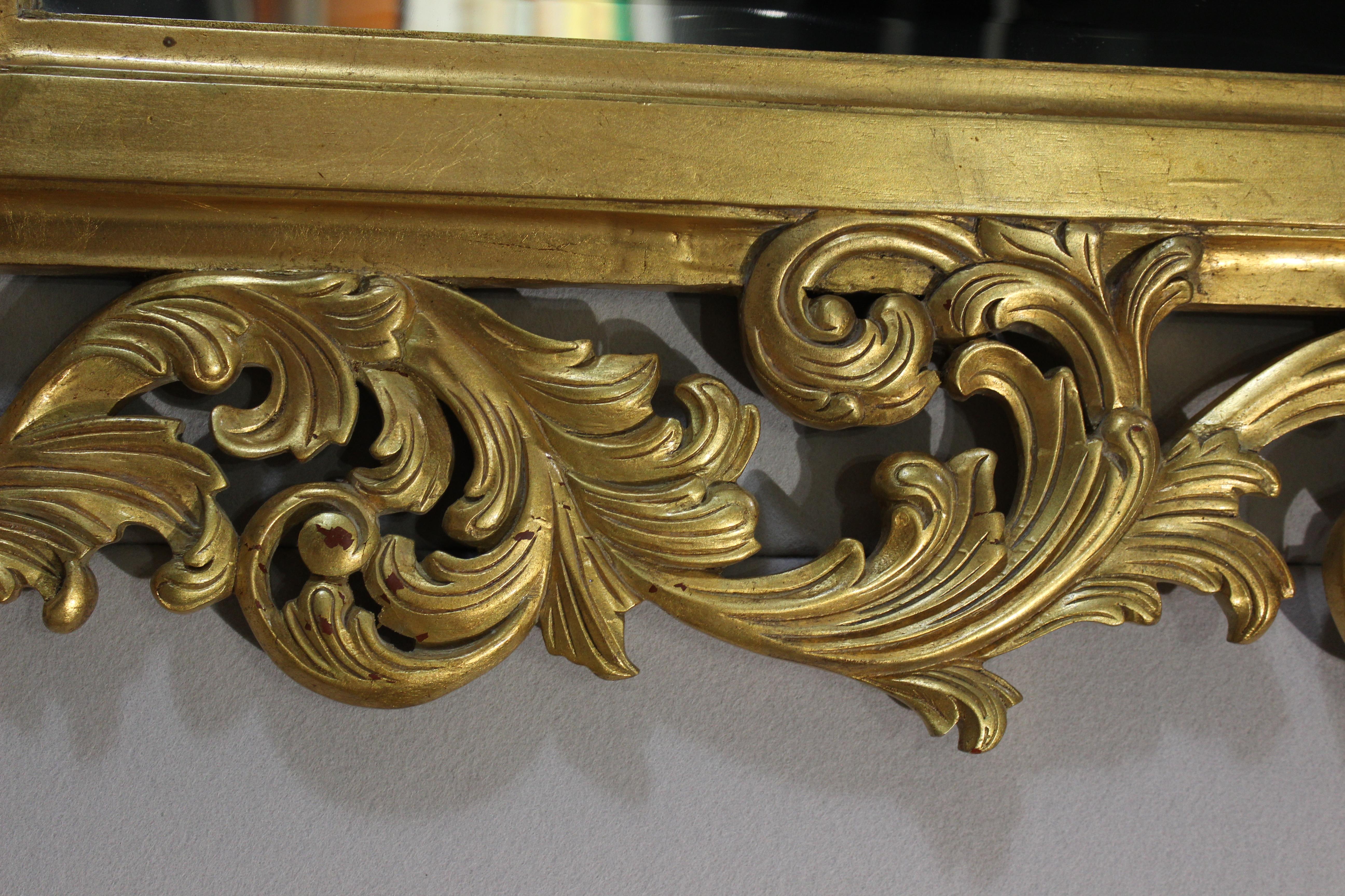 Mirror, Louis XV Style, Gilt Wood In Good Condition For Sale In Palm Beach, FL