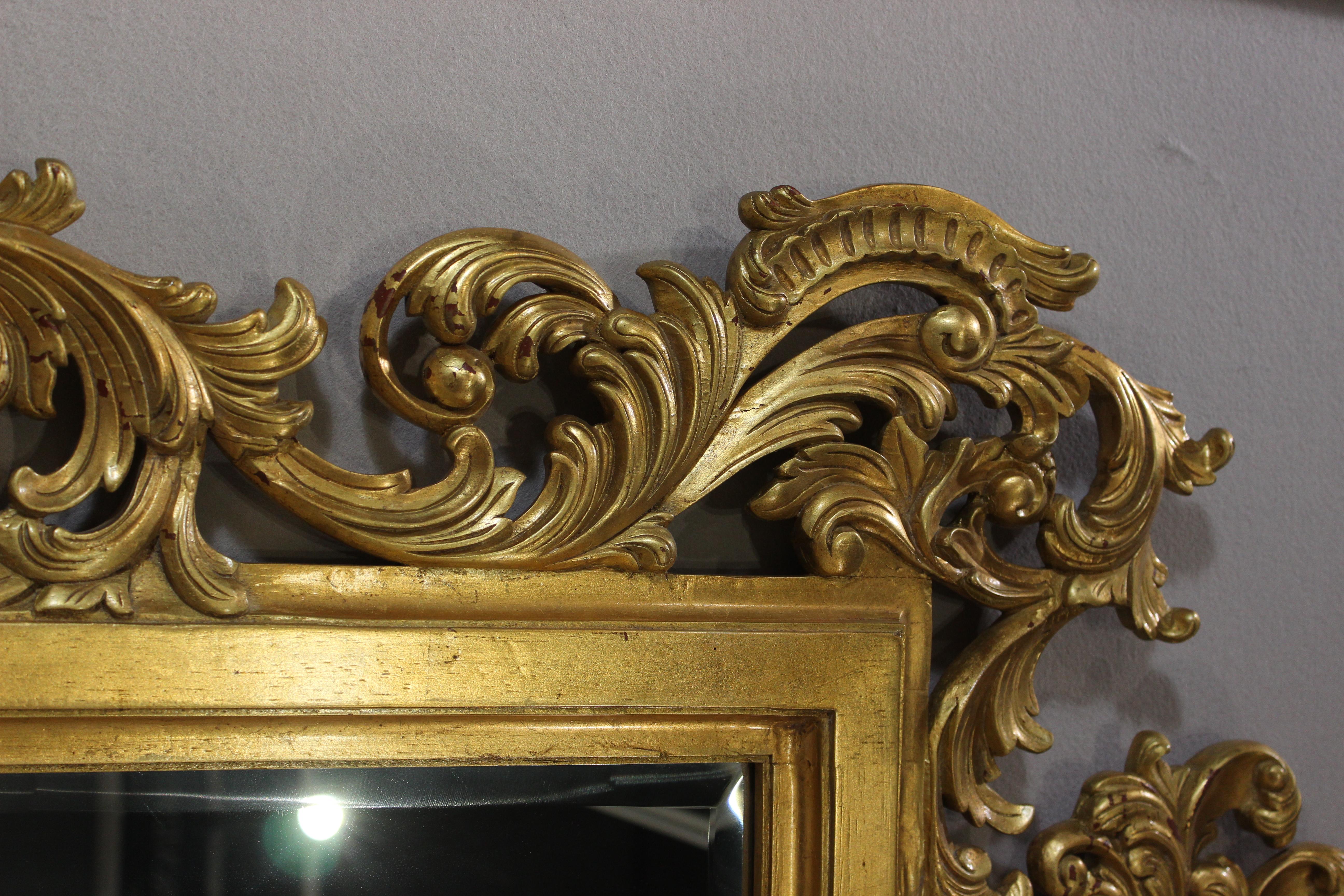 19th Century Mirror, Louis XV Style, Gilt Wood For Sale