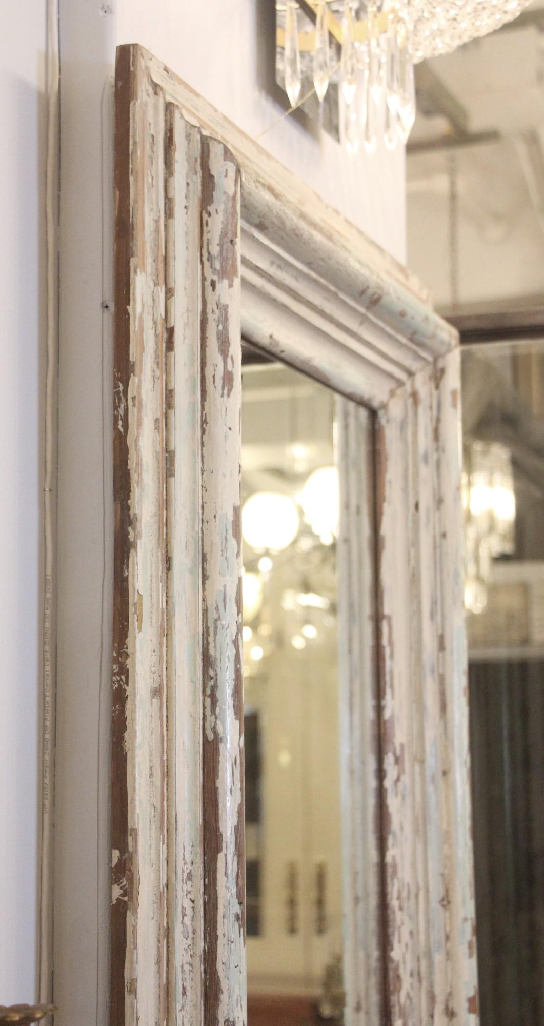 Mirror made from 1800s Brownstone Molding Original Paint In Good Condition In New York, NY