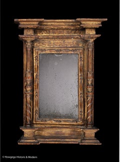 Mirror Minature Neoclassical Gilded Italian 18th Century Moulded Incised