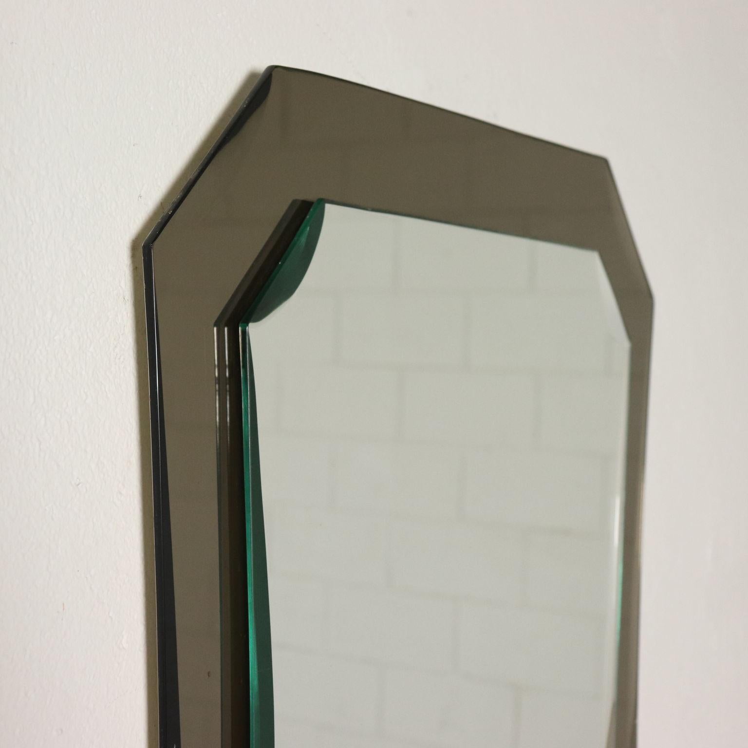 Mid-Century Modern Mirror Mirroed Glass Smoked Glass, Italy, 1960s