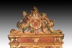 Mirror. Molded and polychrome alabaster. 20th century.