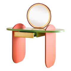 Mirror Moods Make Up Table,  Brass, Steel & Wood, Hand Made in UAE