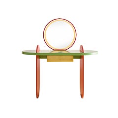 Mirror Moods Make Up Table,  Brass, Steel & Wood, Hand Made in UAE