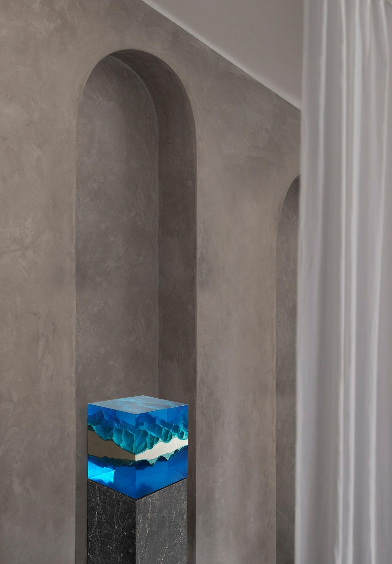 Modern Mirror Mountains Contemporary Sculpture by Eduard Locota Acrylic Glass & Marble For Sale