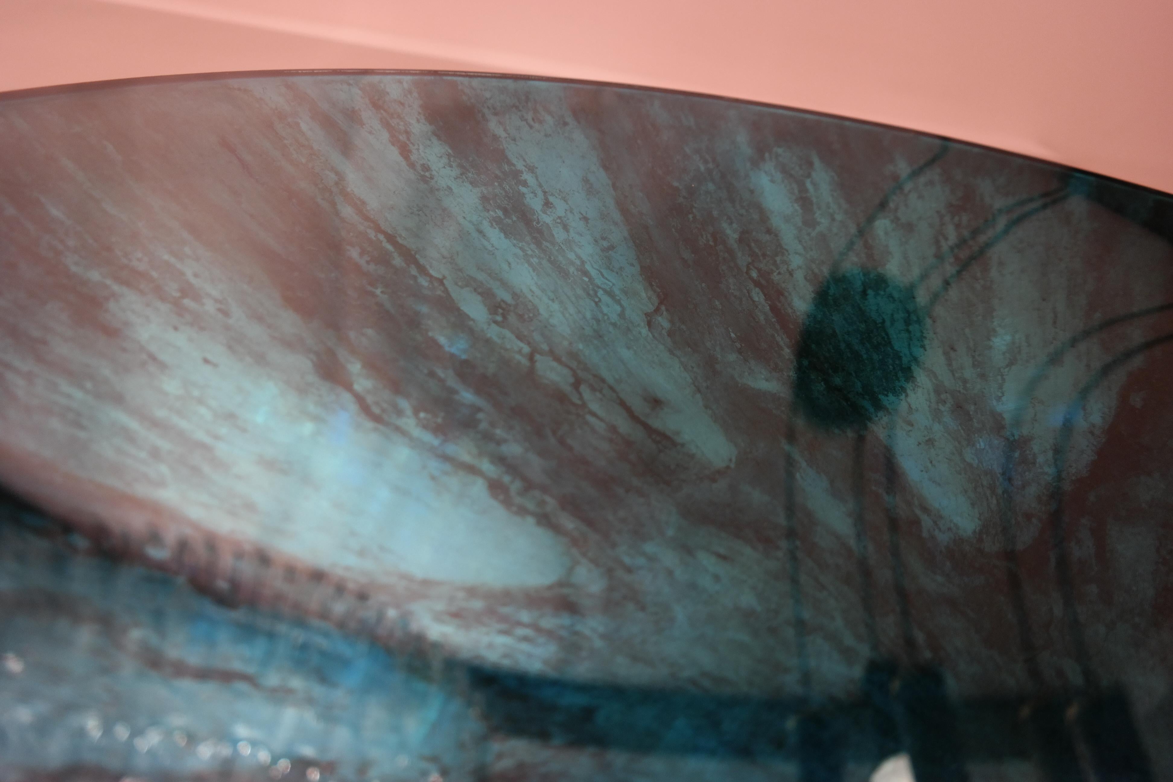 Contemporary Mirror Object by Christophe Gaignon, Blue Green Color For Sale