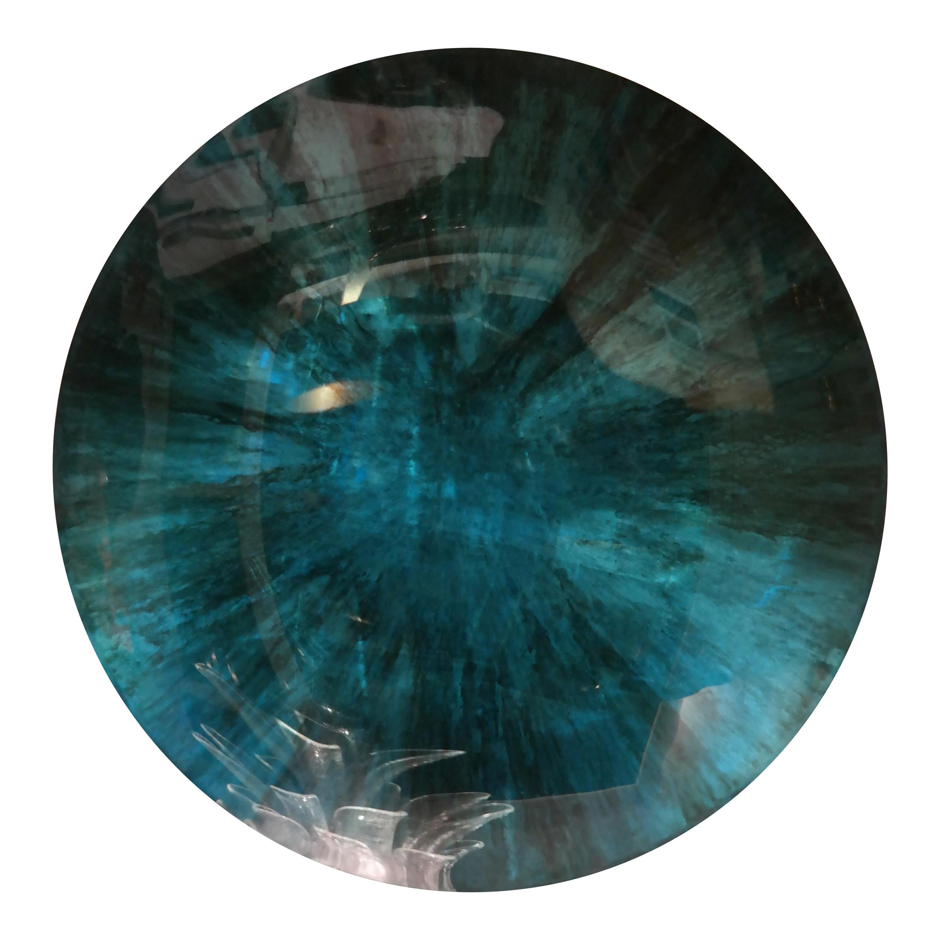 Mirror Object by Christophe Gaignon, Blue Green Color For Sale