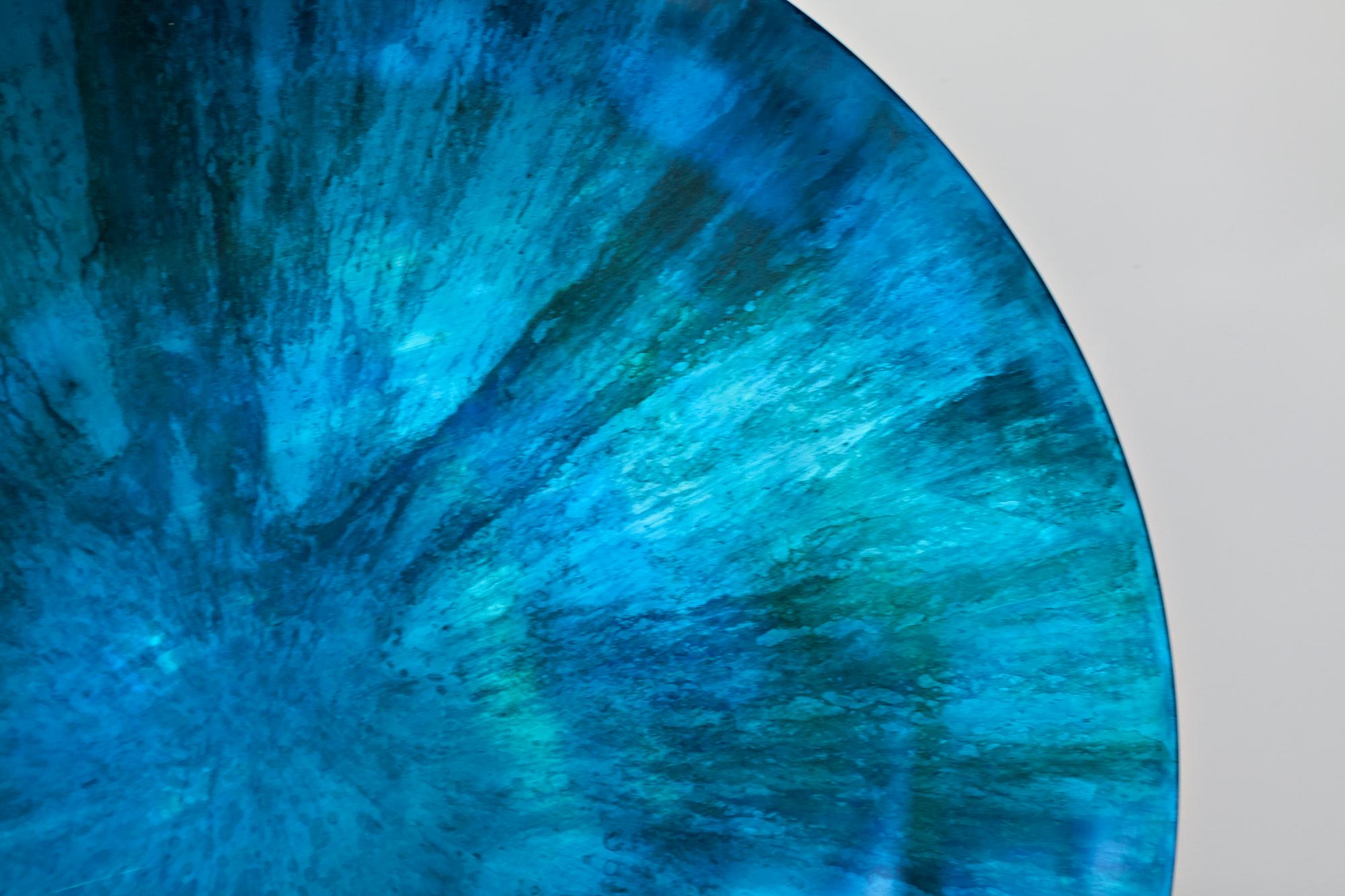 Mirror Object by Christophe Gaignon, Blue Green Color im Zustand „Hervorragend“ in Munich, DE