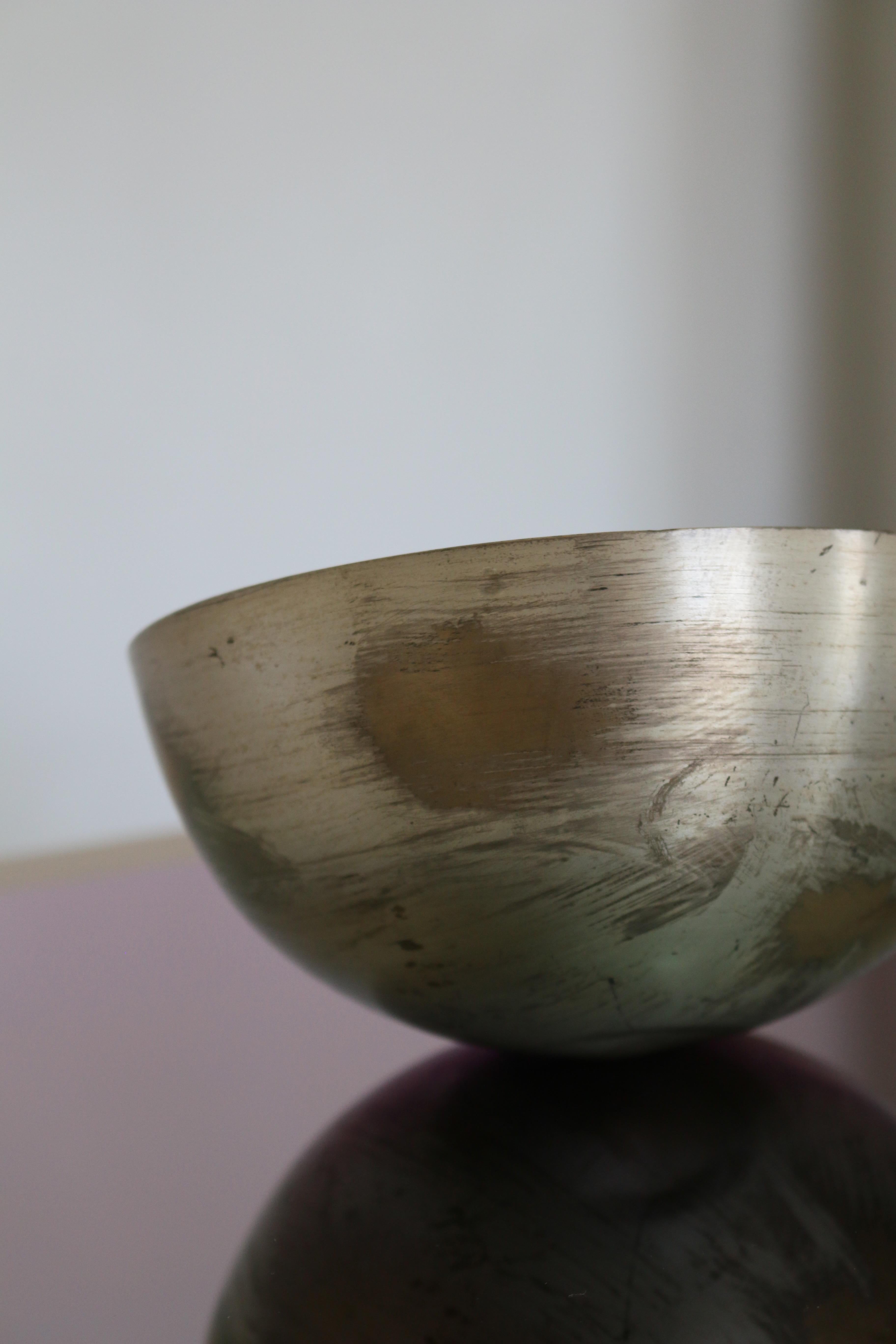 Mirror Object hemisphere in Silvered Brass For Sale 2