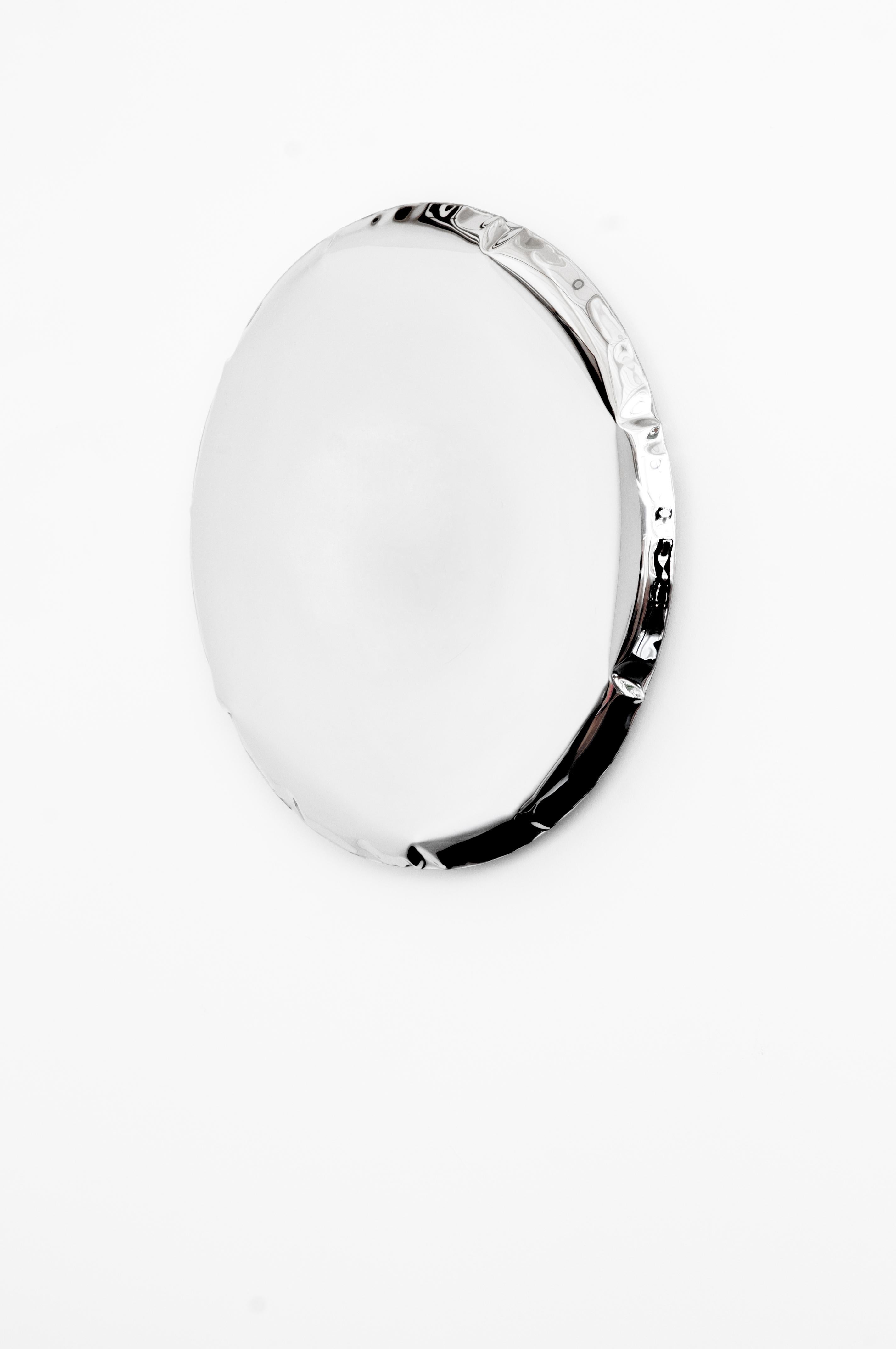 Organic Modern Mirror 'OKO 120' in Polished Stainless Steel by Zieta (in stock) For Sale