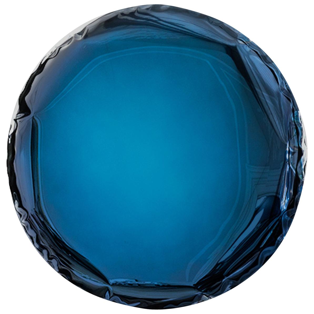 Mirror 'OKO 150' Deep Blue, in Stainless Steel by Zieta For Sale