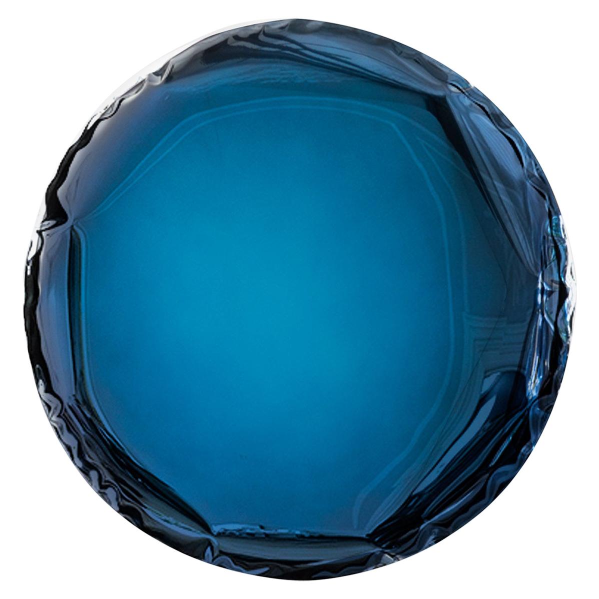 Mirror 'Oko 36' Deep Blue, in Stainless Steel by Zieta For Sale