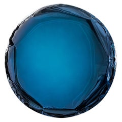 Mirror 'Oko 36' Deep Blue, in Stainless Steel by Zieta
