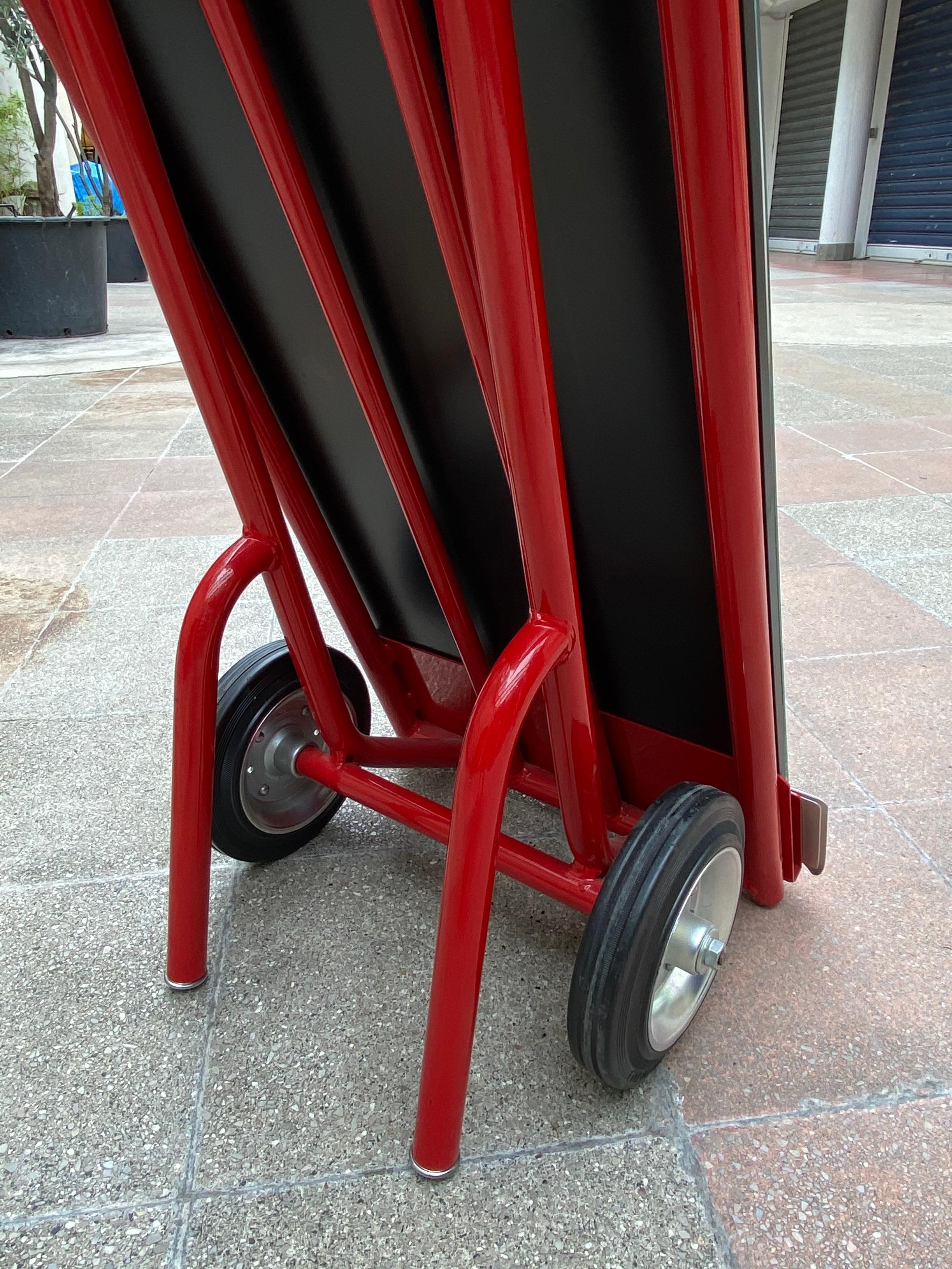 Modern Mirror on Trolley, Jean-Paul Gaultier for Roche Bobois, 2000