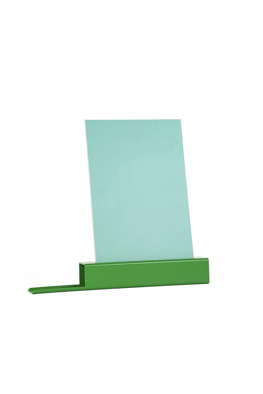 Modern Mirror One 'Medium Plateau Left' modern industrial metal / Green For Sale