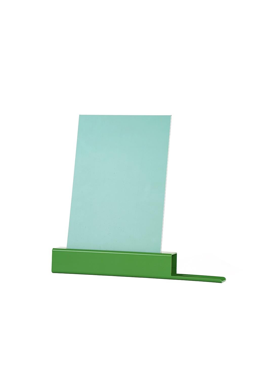 Modern Mirror One Medium Plateau Right modern industrial metal mirror collection/ Green For Sale
