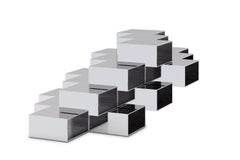 Mirror-Polished Metal Cubist stepped TERMS Coffee Table