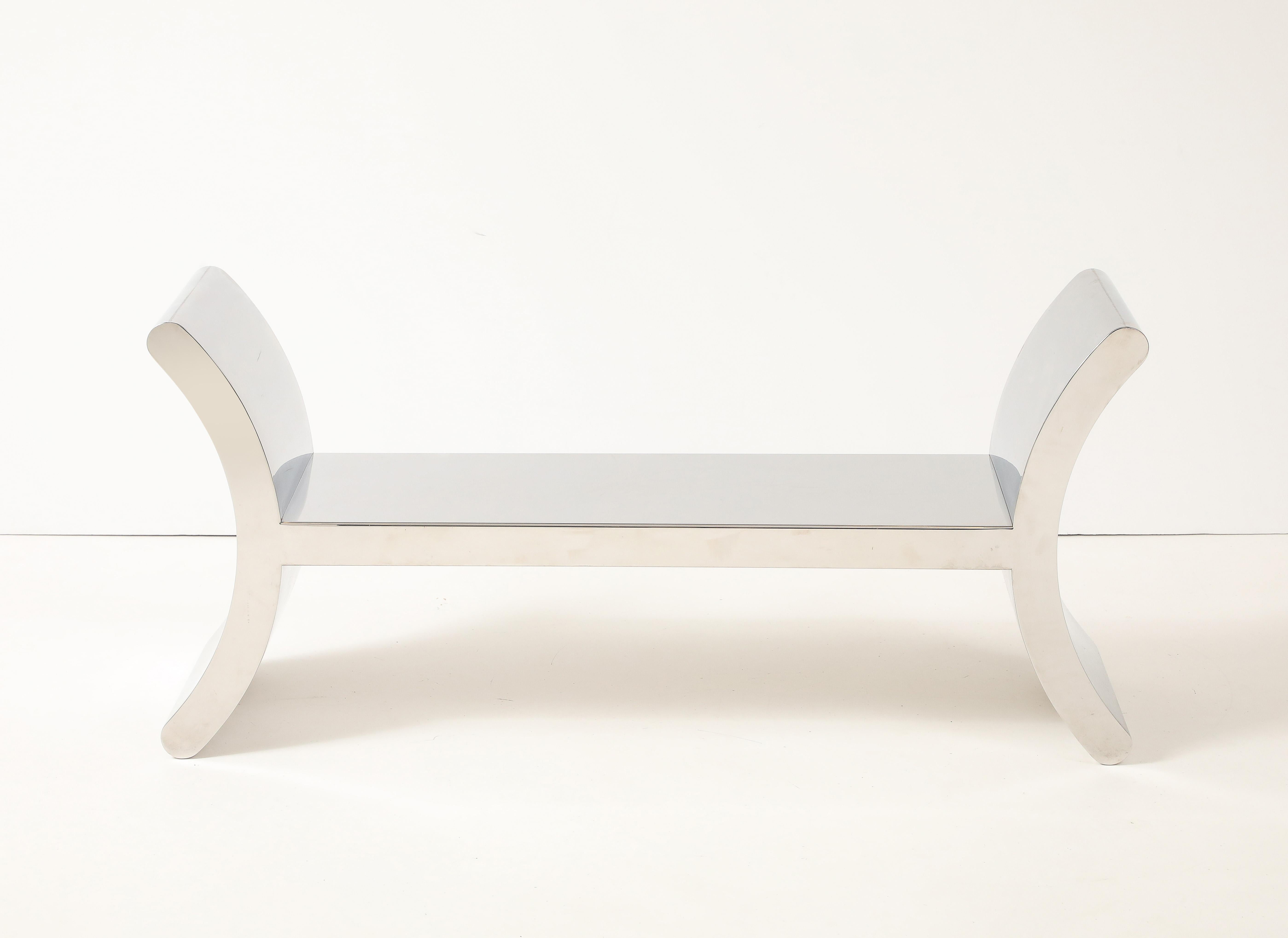 Sleek Wonderful 1980's  Sculptural polished Stainless steel 