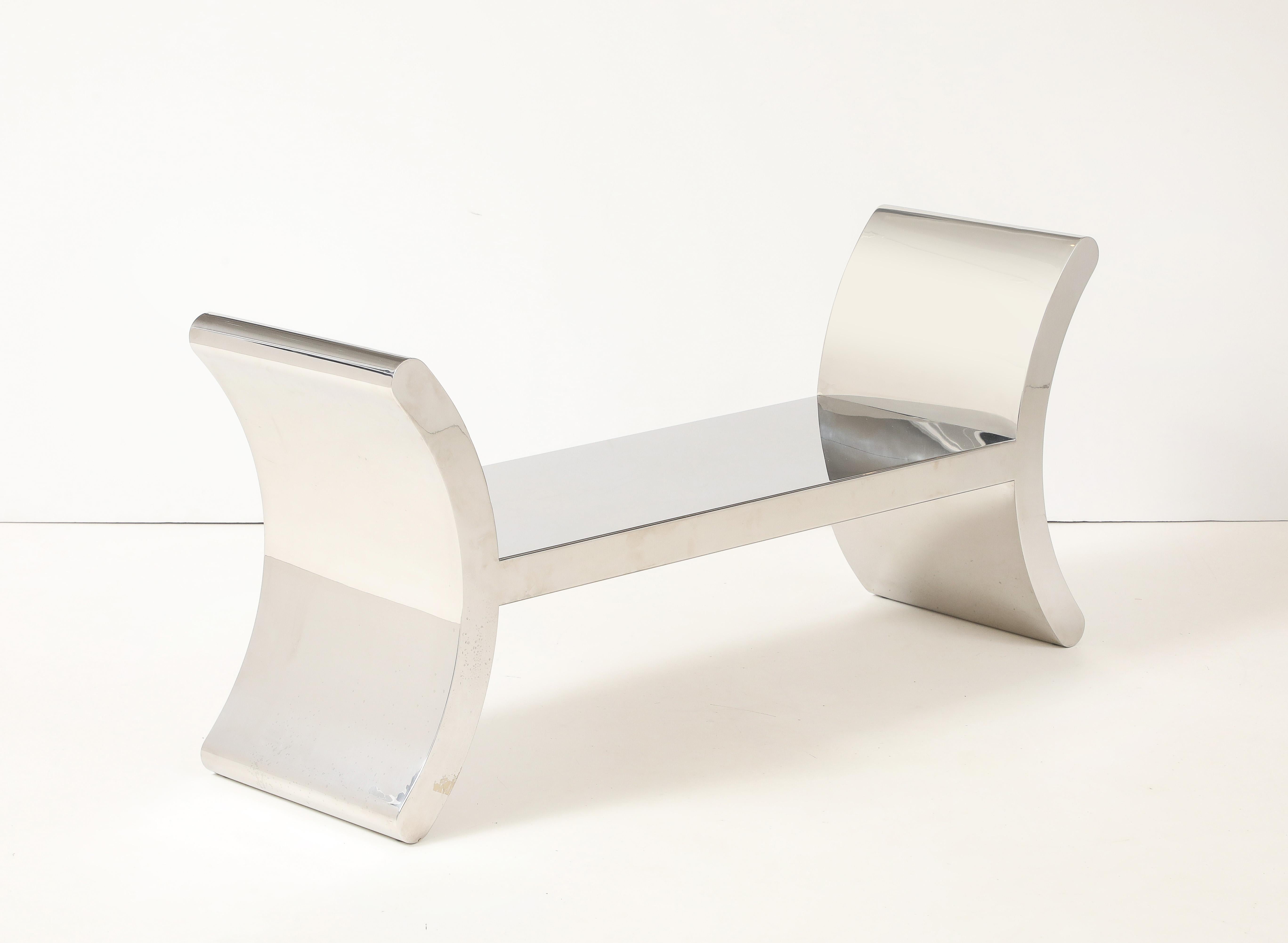 Mid-Century Modern Mirror Polished Stainless Steel 