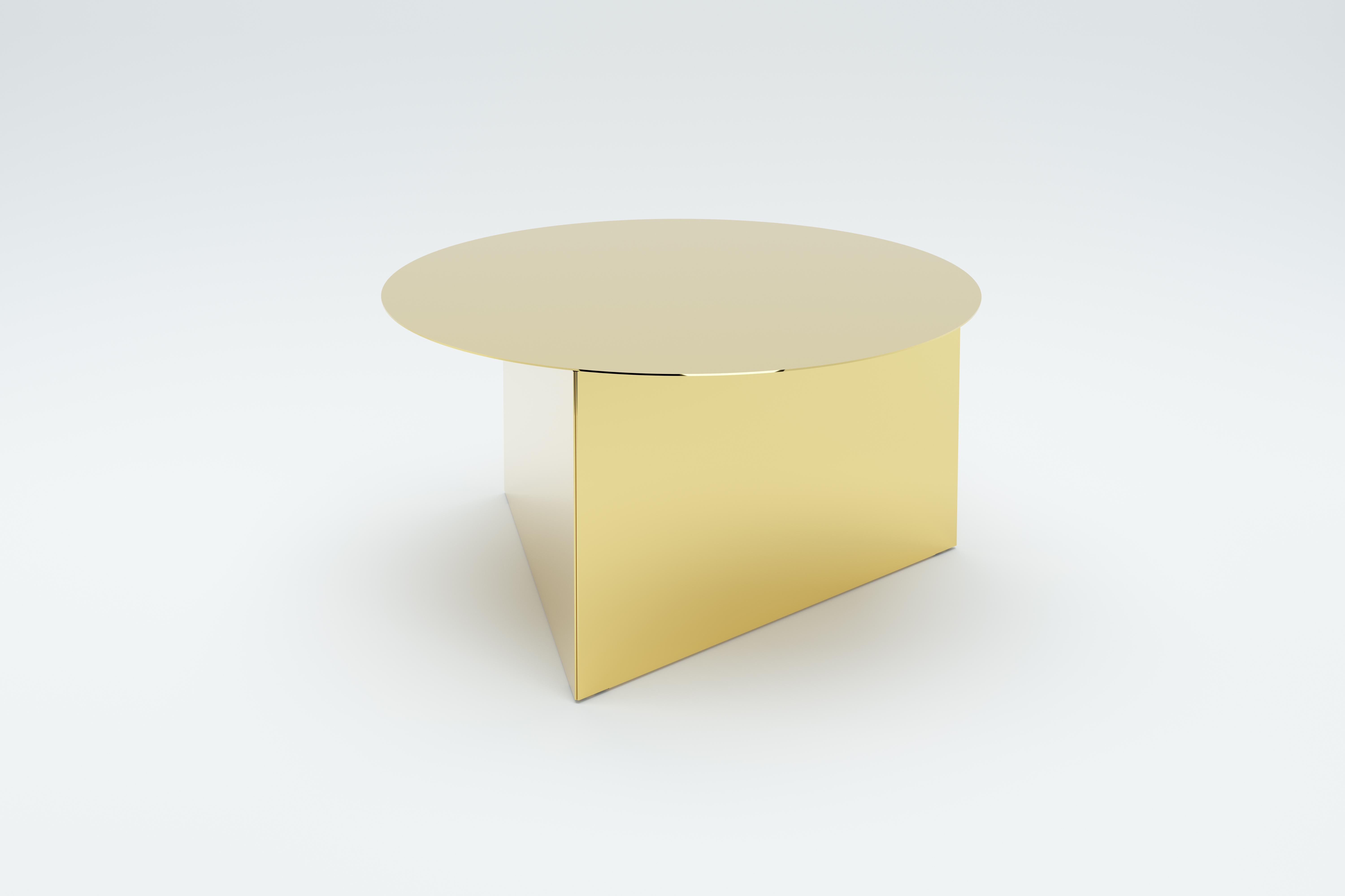 Post-Modern Mirror Prisma Circle 70 Coffee Table by Sebastian Scherer For Sale