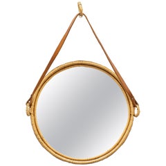 Mirror, Rattan, Sweden 1960s