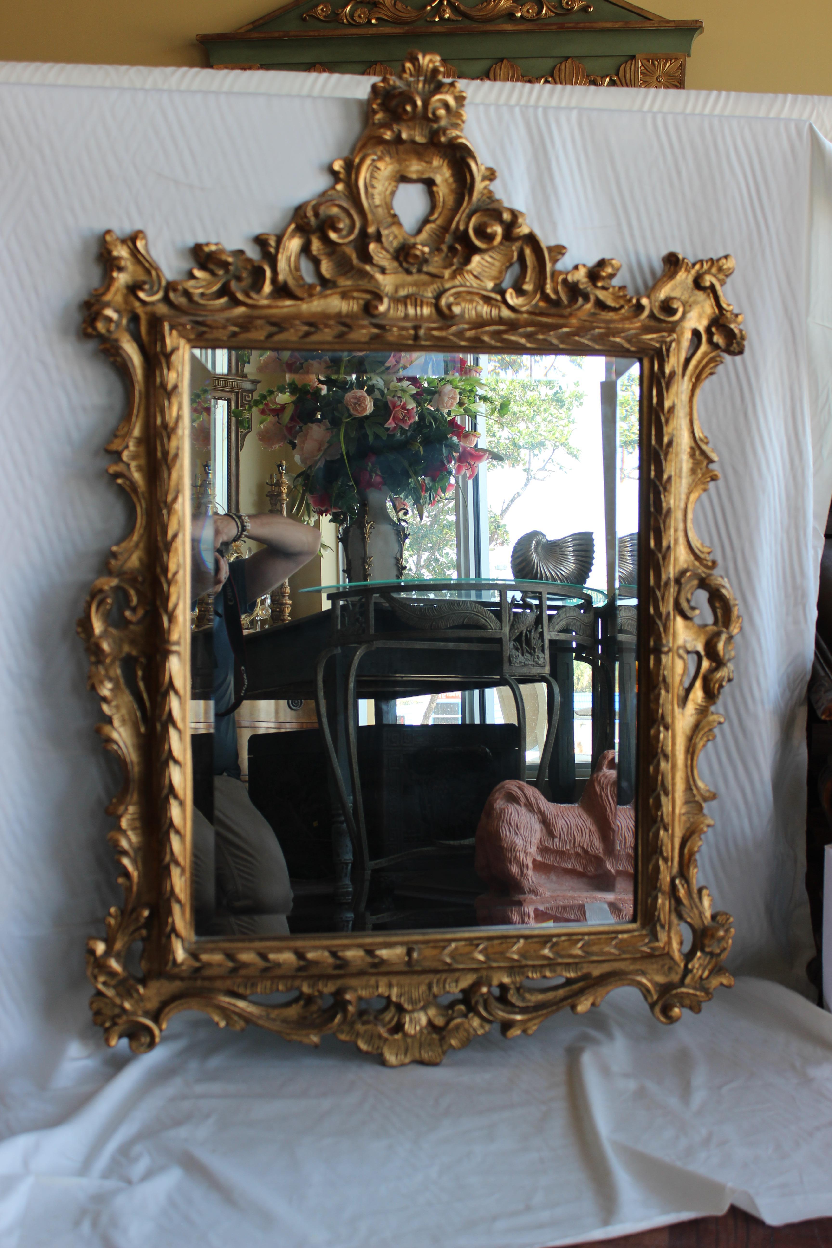 Mirror, Rococo Style, Gold Finish, Resin For Sale 4
