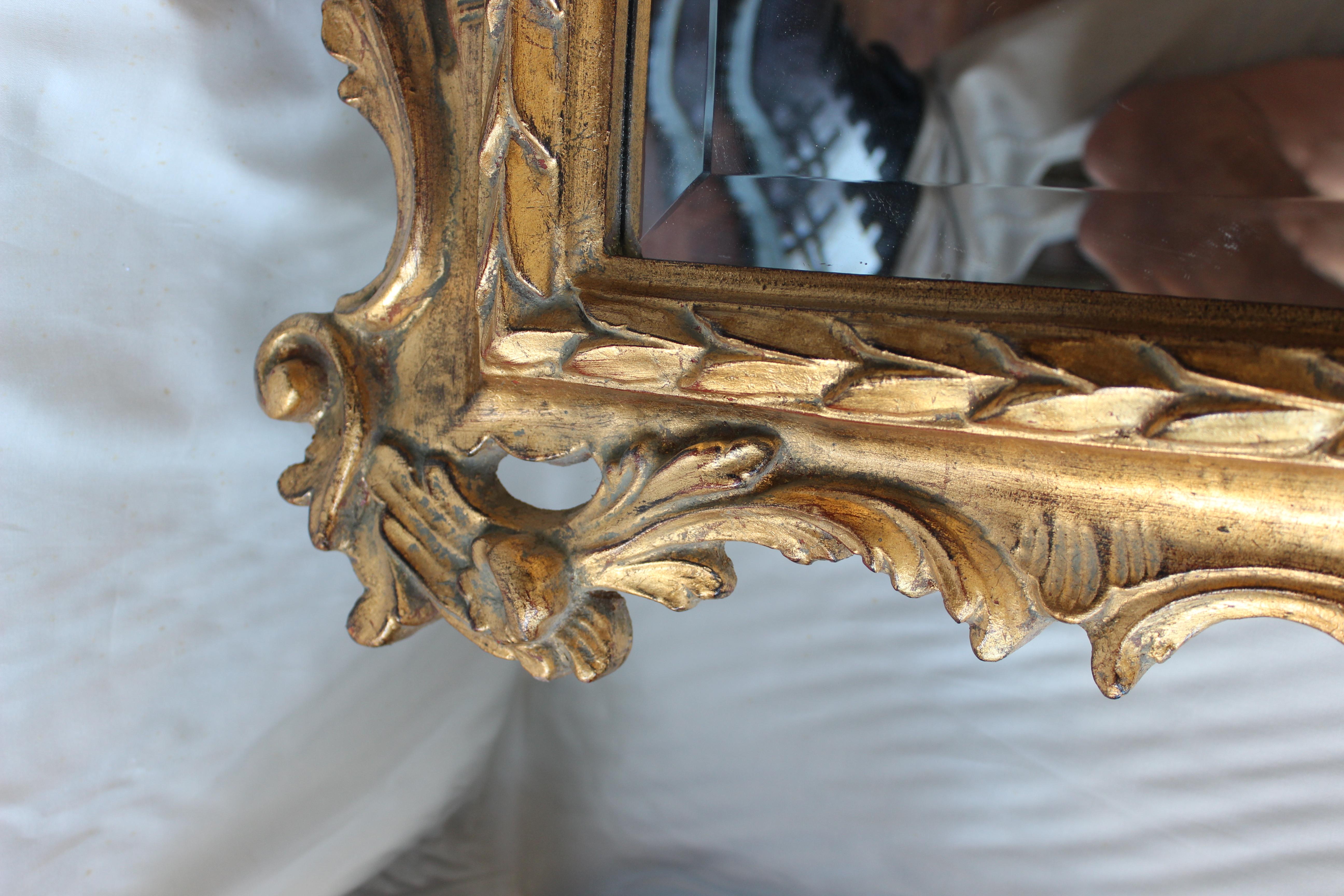 French Mirror, Rococo Style, Gold Finish, Resin For Sale